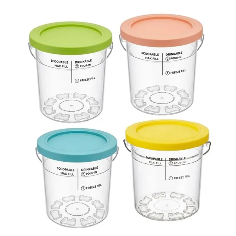 Hot Sale-4PCS Ice Cream Pints Cups 24Oz For Ninja NC500 NC501 Ice Cream Maker Freezer Containers With Lids And Handle
