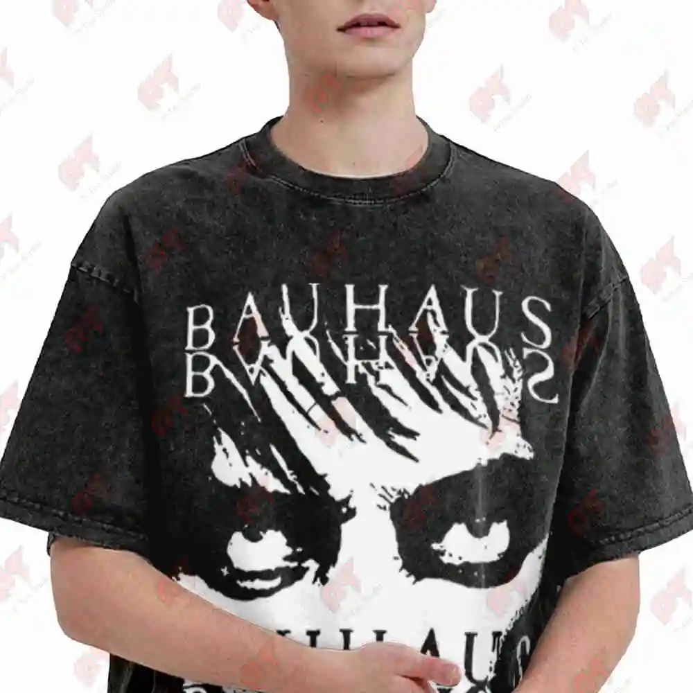 Bauhaus Retro Gothic Vintage Washed Tee Pure Cotton T-Shirt
