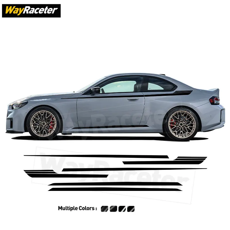 

Carbon Fiber Vinyl Door Side Skirt Sticker Upper Stripes Decal For BMW G87 M2 2025 CS M Performance Part 2024 2023 Accessories