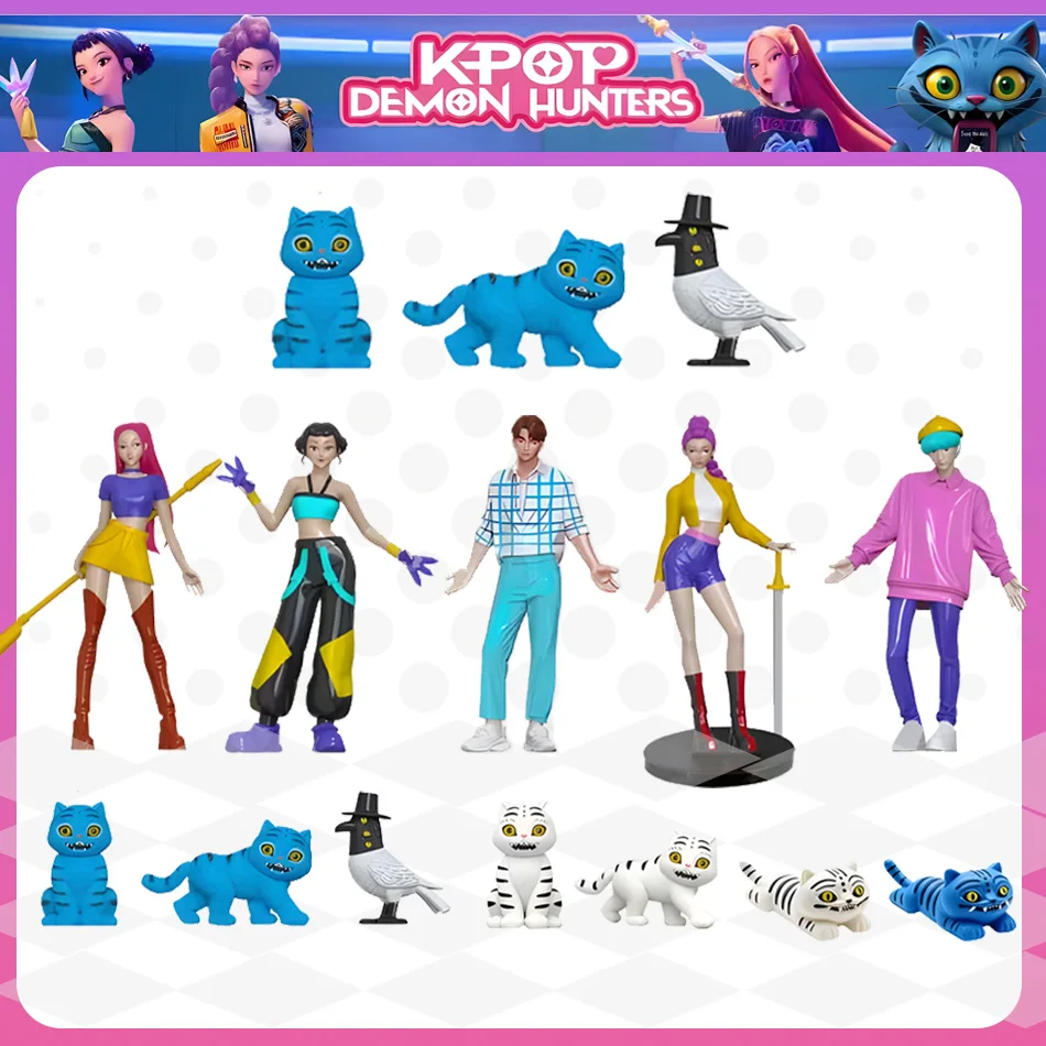 Conjunto de figuras de acción de Demon Hunters, juguetes de peluche coleccionables, Derpy Tiger Rumi Mira Zoey Sussy Doll, 5/7/12 Uds., regalo para fanáticos