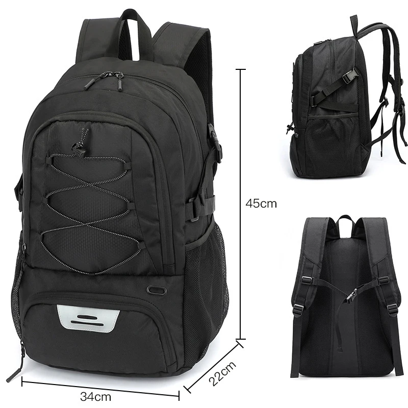 Basketball Backpack Large Capacity Football Storage Bag with Shoes Pocket Outdoor Sports Training Rucksack for Soccer Schoolbag