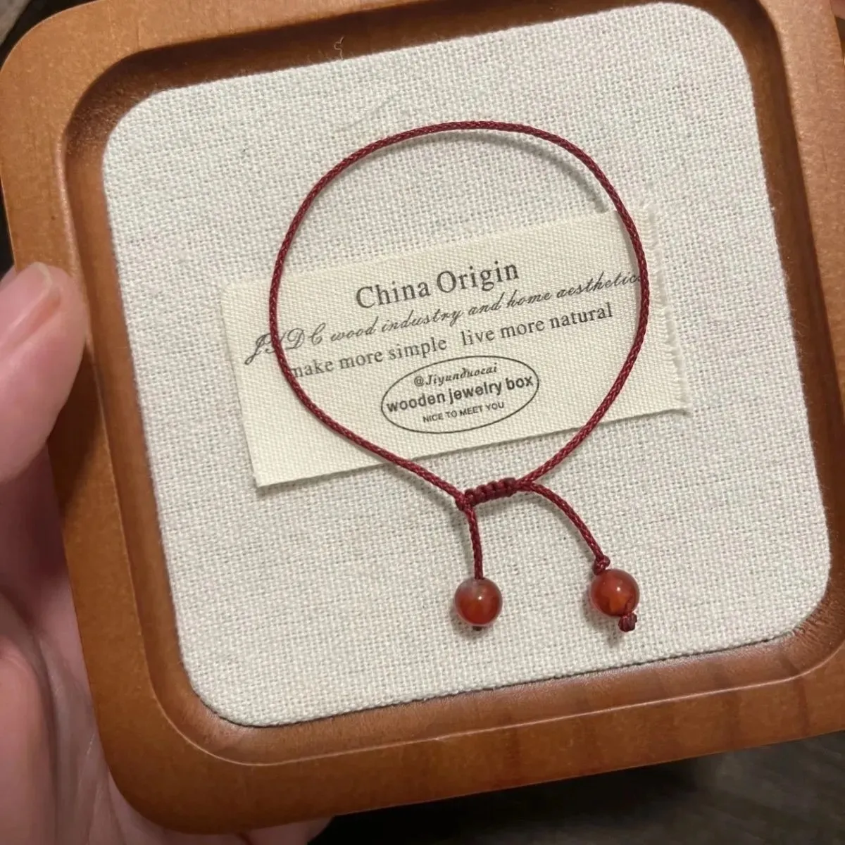 

Natural Red Agate Super Thin Thread Braided Women Bracelets Minimalist Handmade Lucky Bracelet for Men Couple Christmas Gifts