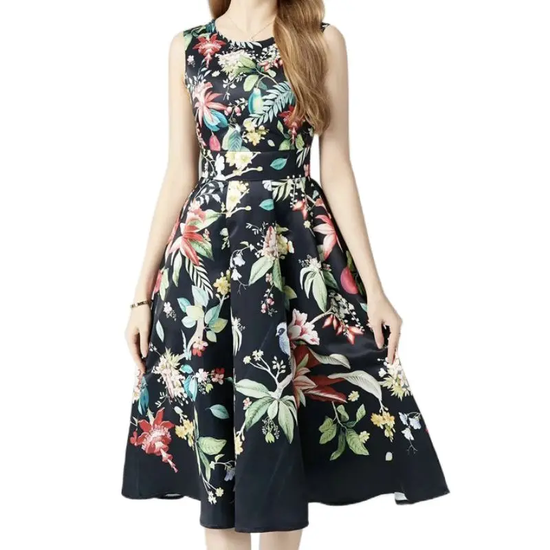 

High Quality Women Dress Luxury European Fresh Style New Fashion Brand Designer Summer Casual Beach Dress