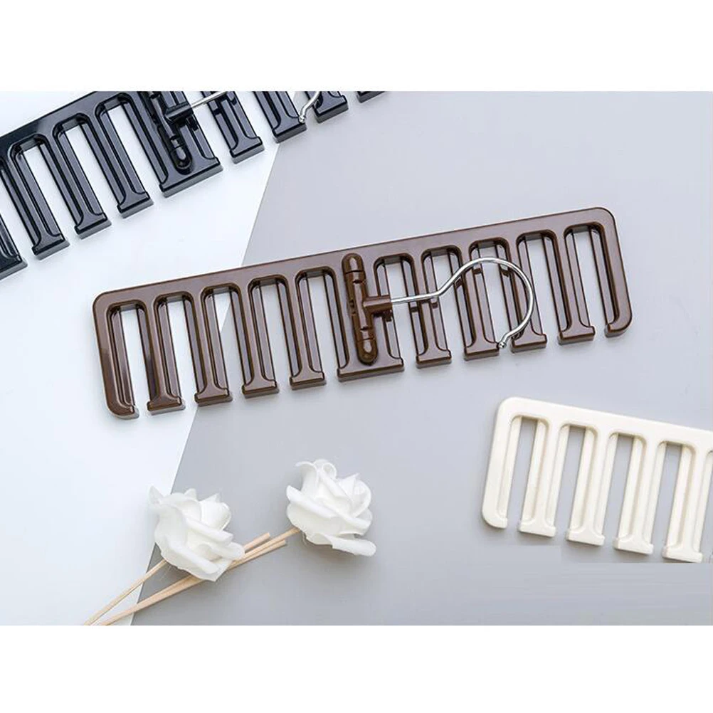 

Multi-Functional Beige Belt Hanging Rack Space Saving Storage Rack Tie Scarves Organizer
