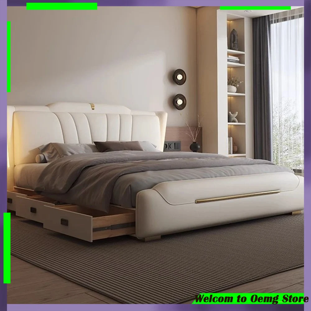 

Luxury King Size Double Storage Nordic Bed Multifunctional Design PerfectChildren Stylish Muebles Para Dormitorio Furniture