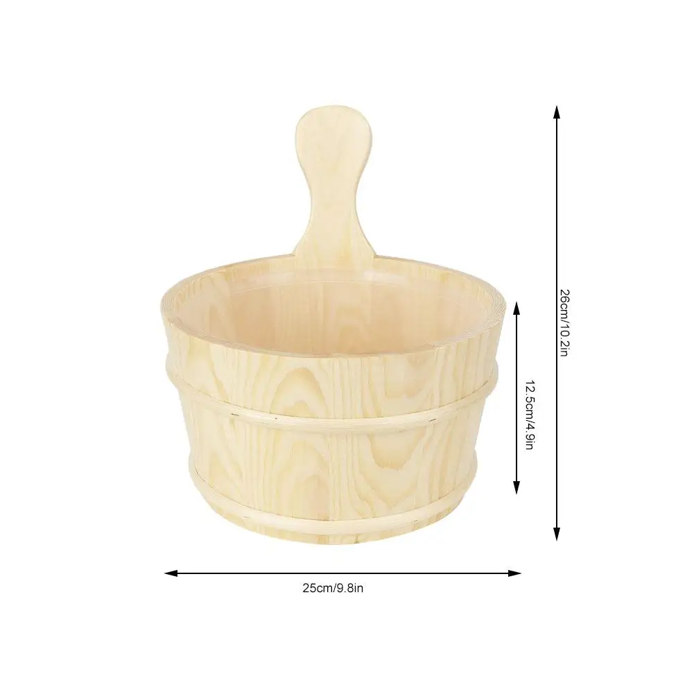 Natural Wood for sauna Barrel Bucket with Inner Liner - Essential Accessories for Your for sauna Room