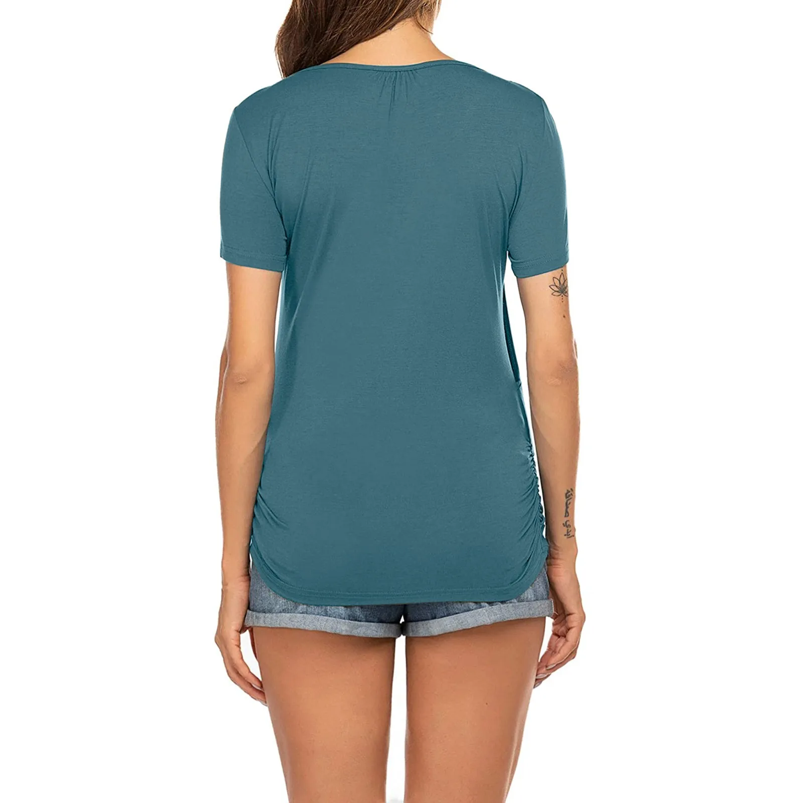 Frauen Schwangere Mutterschaft Kleidung Stillen Tops Stillen T-shirt Schwangerschaft Mutterschaft Tops T-shirts Soild Farbe Sommer Hemd – Detail 20