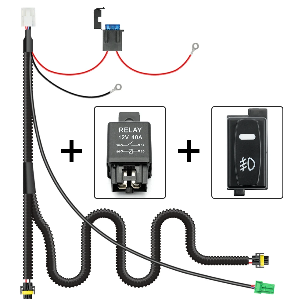 Fendinebbia interruttore On/Off cablaggio fusibile relè kit per Opel/Vauxhall Movano Vivaro A Renault Trafic II per Nissan Primaster