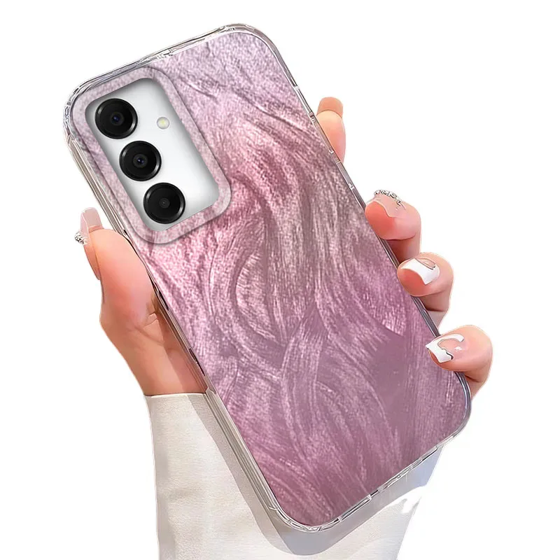 حافظة متدرجة لهاتف سامسونج جالاكسي A56 A16 A07 A17 A26 A36 A55 A35 A15 A14 S25 S24 S23 FE Plus غطاء ممتص للصدمات للنساء Funda