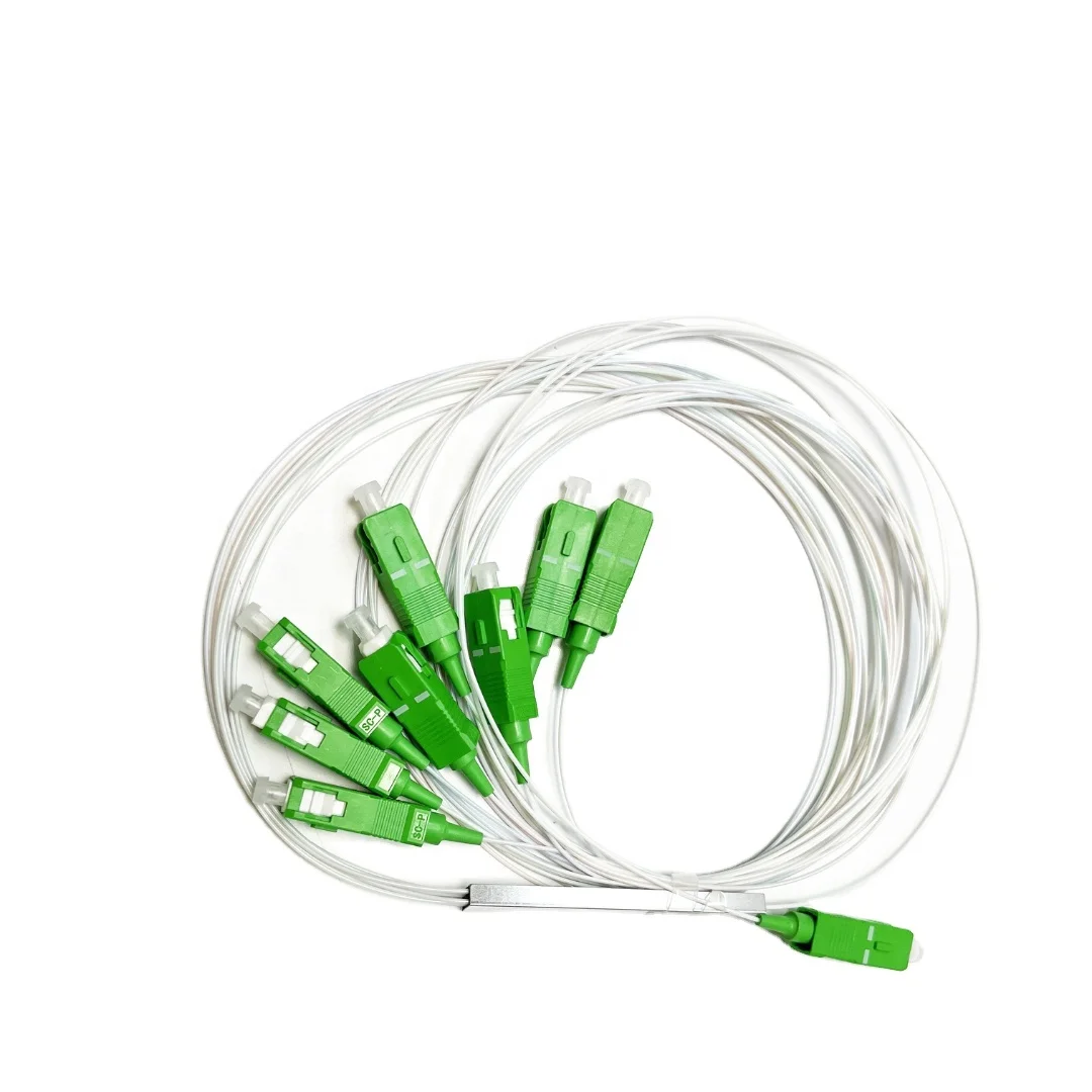 

1x2 1x4 1x8 1x16 PLC SC/APC SM Single Mode 0.9mm Steel Tube Mini Blockles G657A1 LSZH 1m FTTH Fiber Optic Splitter