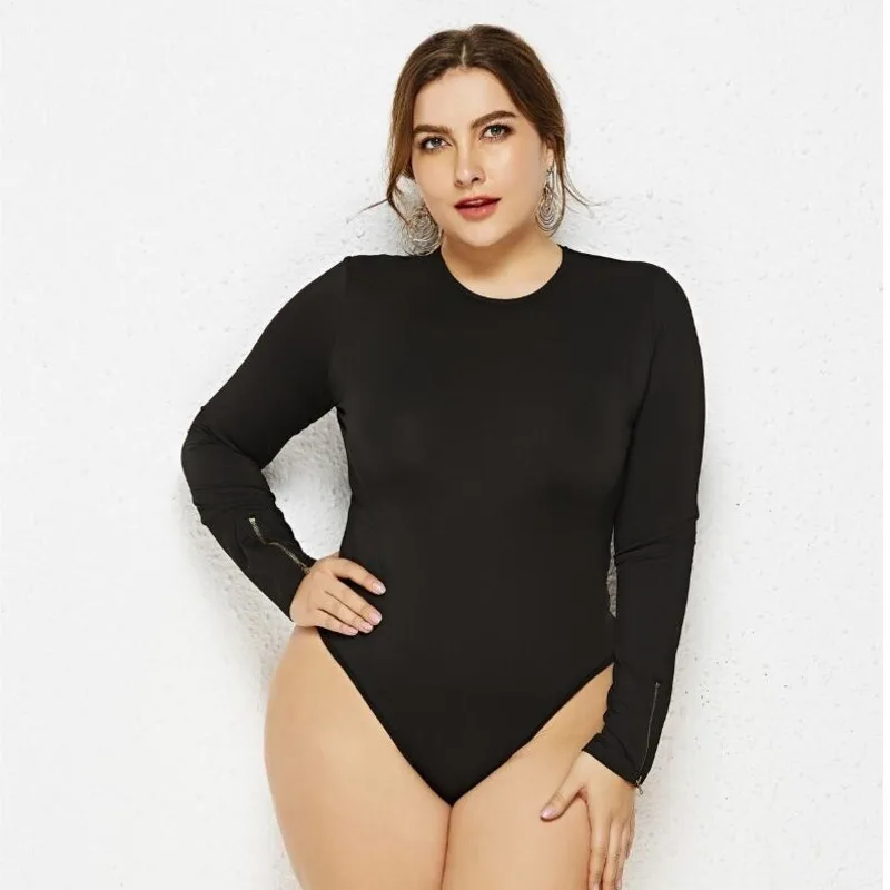 #2113 Spring 2024 White Black Red Bodysuit Women Long Sleeve Round Neck Body Femme Sexy Basic Bodysuit Thong Ladies Rompers 