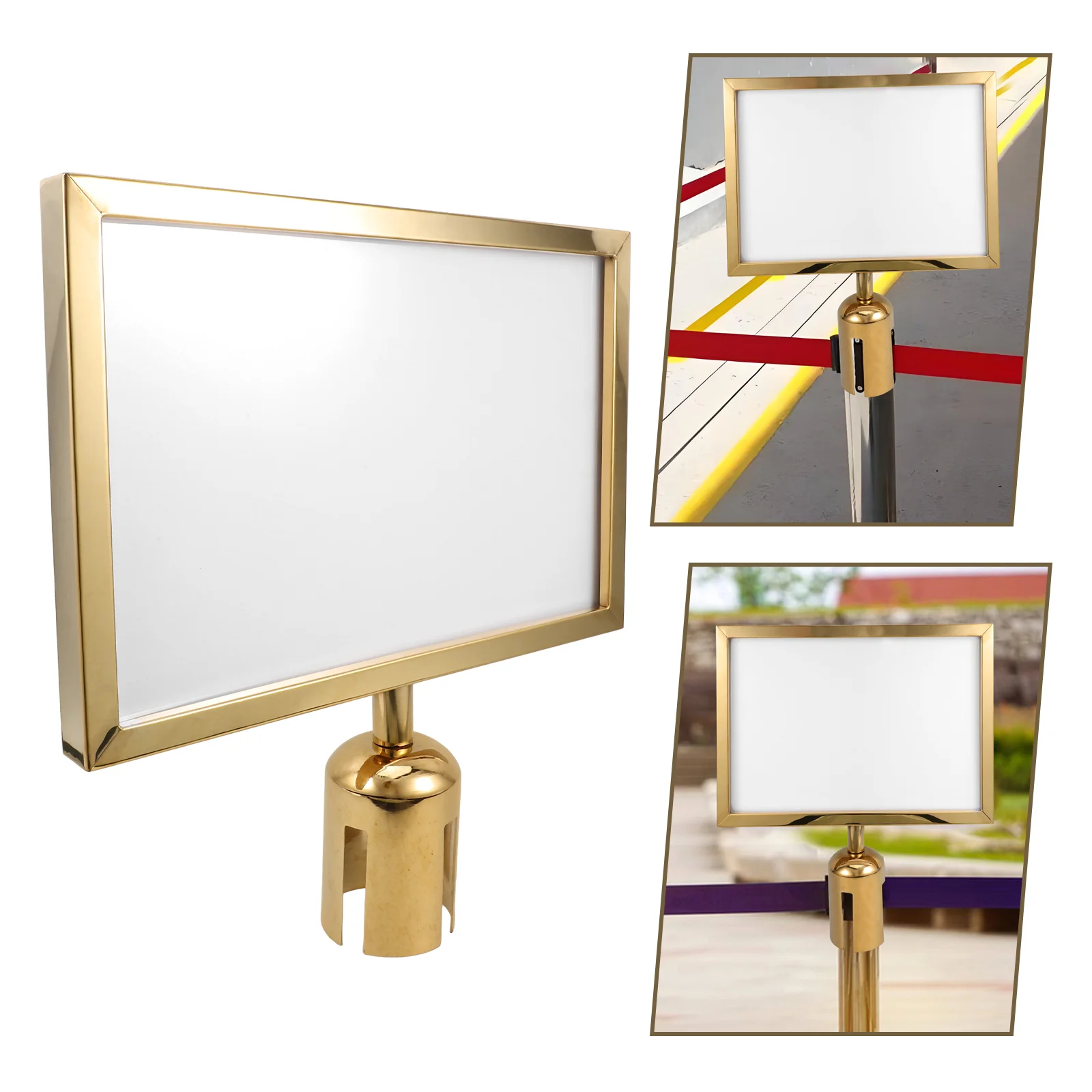 

Easel Railing Inserts Banner Stand Stanchion Top Sign Frames Stainless Steel Crowd Control Holder Double Sided Portrait