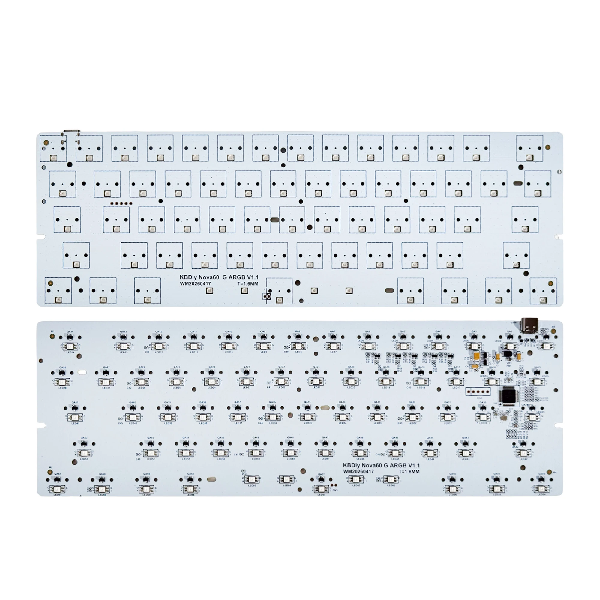 KBDiy Nova60 HE Magnetische PCB-Tastatur Wooting 60 Benutzerdefinierte DIY-Tastatur für GH60 MAD60 GT60 MK60 AG60 Tastaturgehäuse 8KHz 0,15ms Latenz NKRO – Detail 3