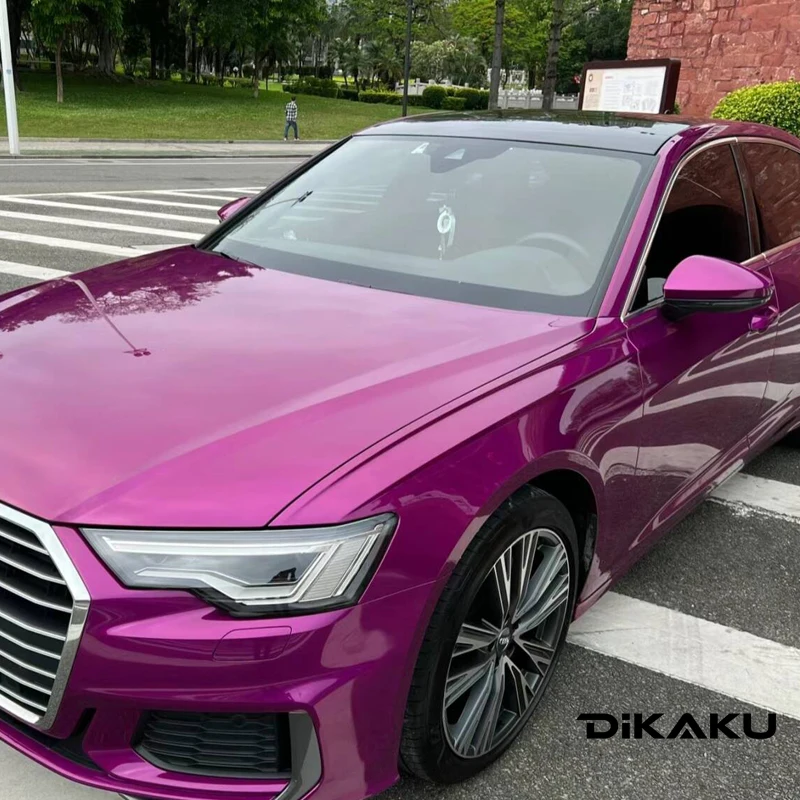 

Highest quality PET Berry Purple Vinyl Wrap For Vehicle And Motorcycle High Gloss With Air Free Bubble(PET Liner)