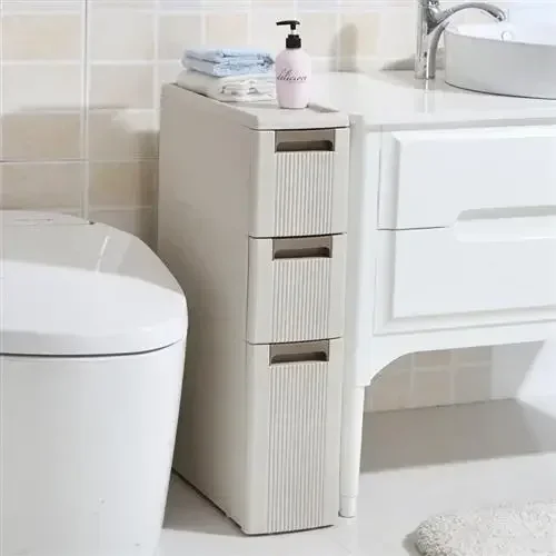 For 18CM crevice storage cabinet drawer toilet plastic finishing locker kitchen gap refrigerator shelf