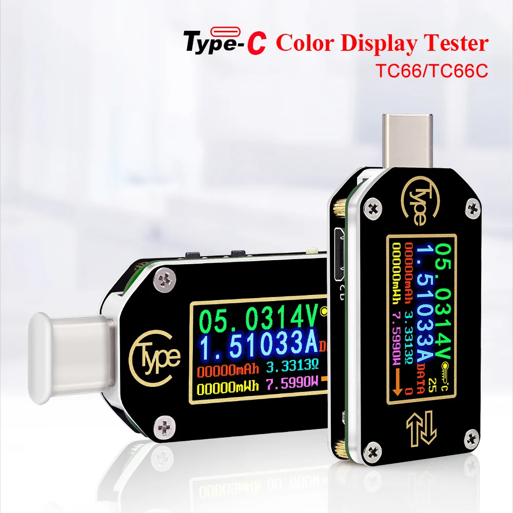 PD الزناد USB-C الفولتميتر مقياس التيار الكهربائي RD TC66/TC66C نوع- 2 طريقة الحالي متر المتعدد PD شاحن بطارية USB الكهربائية تستر