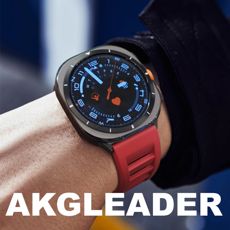 AKGLEADER fluororubber Strap for Samsung Galaxy Watch 7 Ultra 47mm Sports Breathable Watchband  Bracelet Smart watch correa