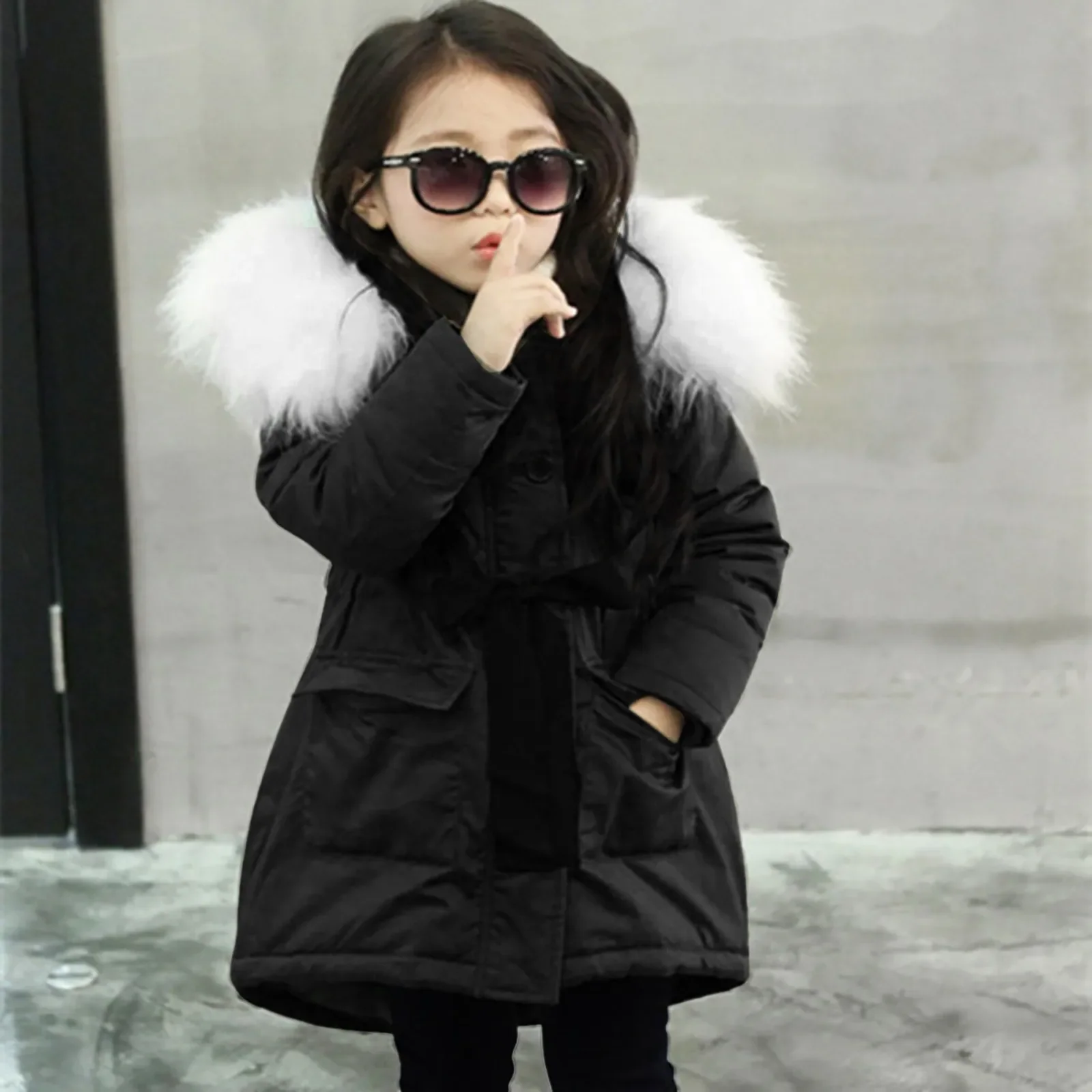 Juniors Jacket Baby Girl ' Hooded Tops Jacket Padded Coat Kids Long Thick Warm Jacket 5t Girl Toddler Winter Coat