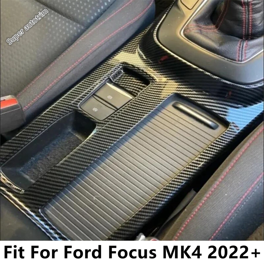 

For Ford Focus 2022 2023 2024 ABS Carbon Fiber Car Center Console Water Cup Holder Decoration Cover Trim Stickers Accessories