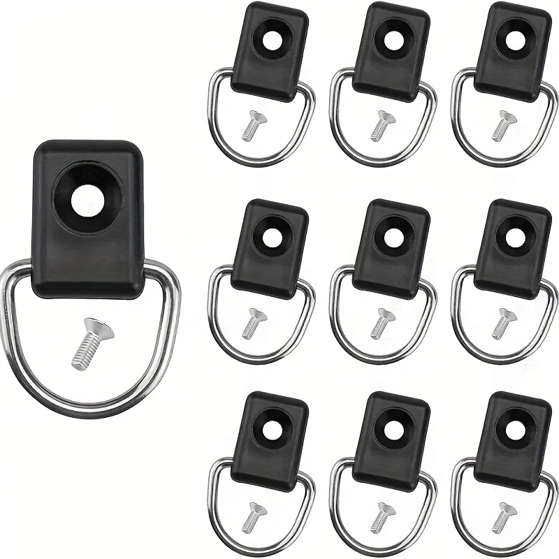 10 juegos de anillas en D para kayak, anillas en D para canoa con kit de tornillos, hebilla para cuerda, accesorios para canoa y kayak