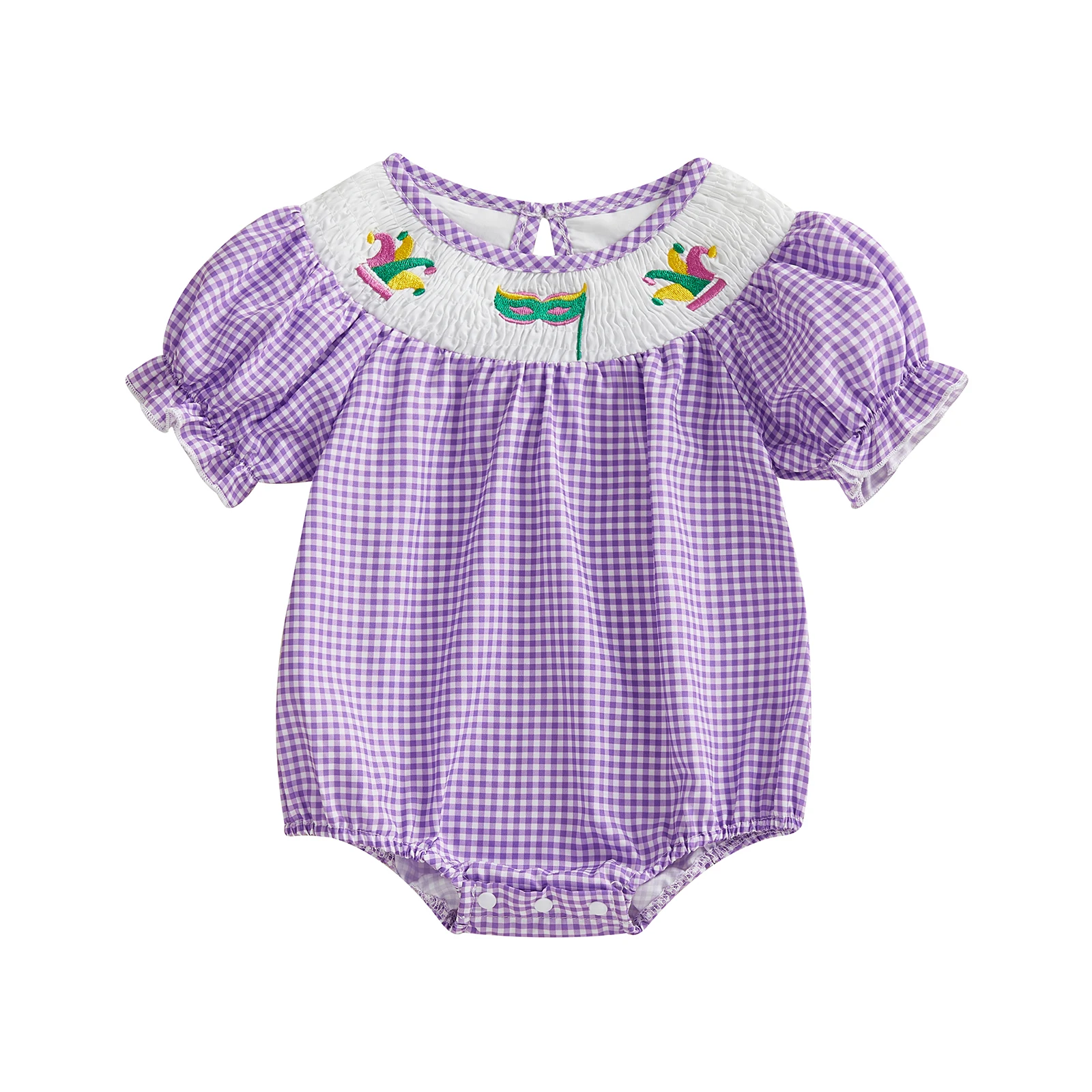 بدلة قفز للأطفال الصغار على شكل أرنب عيد الفصح مخططة ومطرزة على شكل جزرة وأكمام قصيرة كاجوال لعطلة الربيع