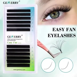GEMERRY Easy Fans Auto Blooming Flower False D Curl Eyelash Extensions Supplies Faux Mink Eyelashes Fanning Cils Lashes