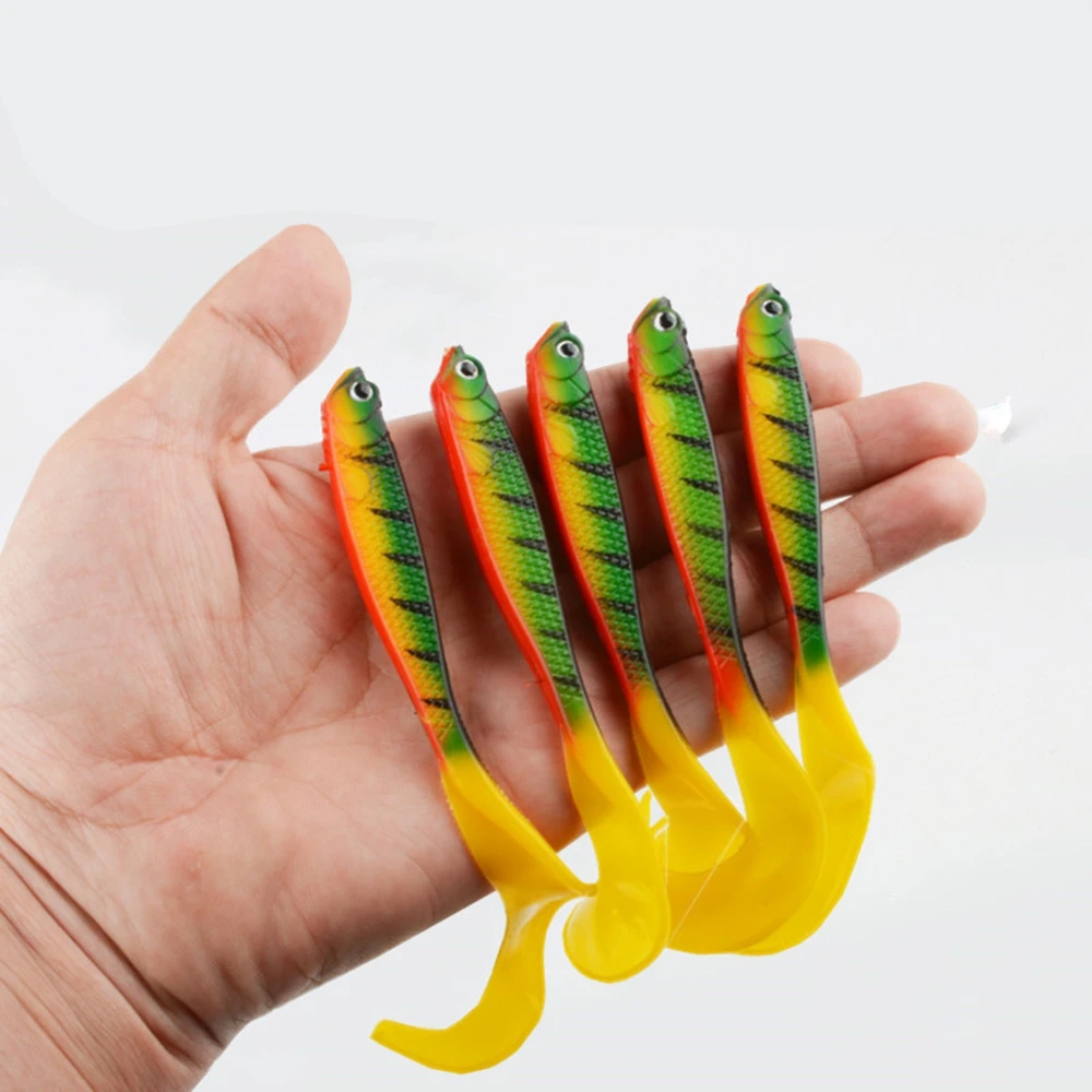 

4pcs/Bag Fishing Lure Soft Bait, 12cm 6.5g Artificial Silicone Swimbait Shad Tail Soft Bait Lures Fishing Baits