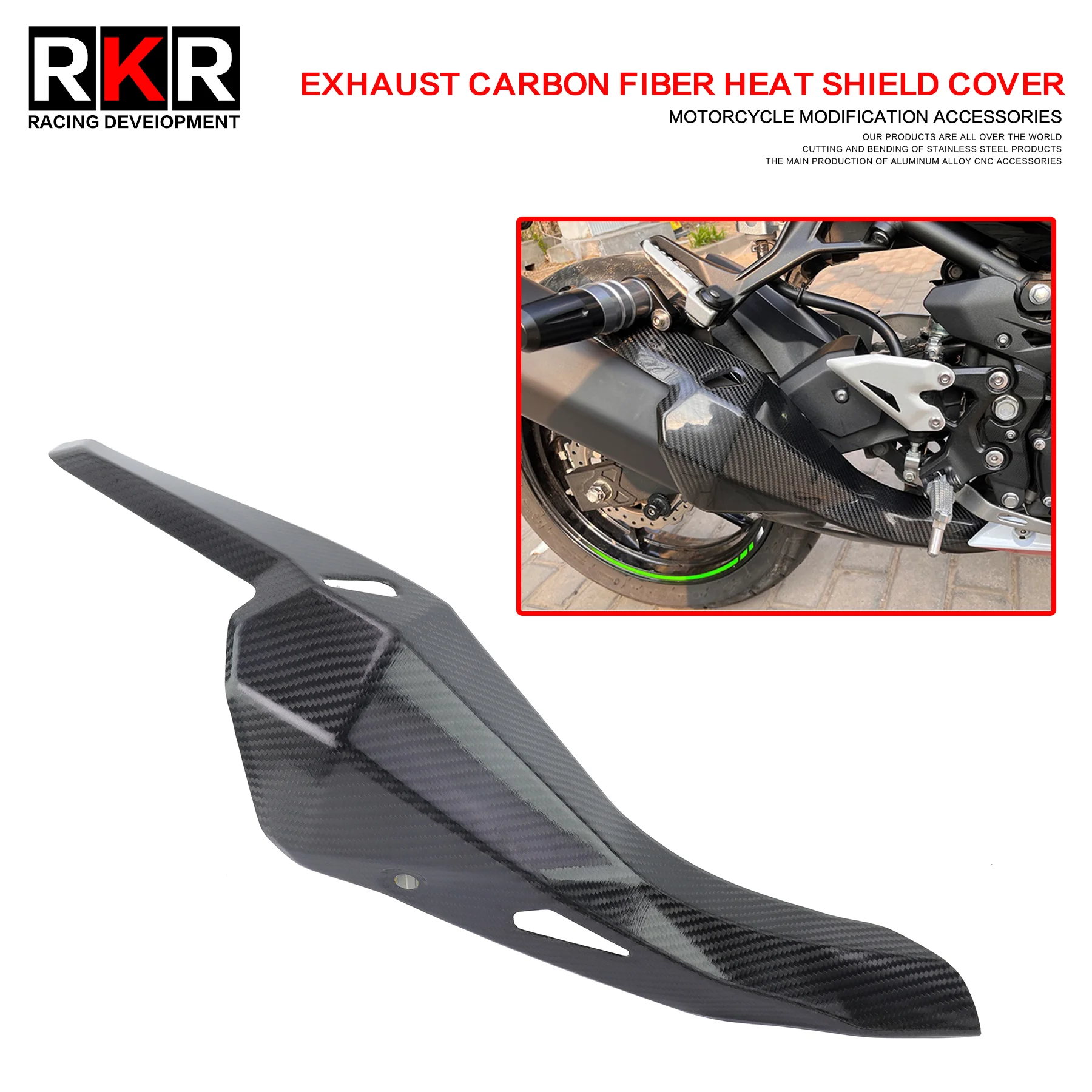 

Motorcycle Carbon Fiber Exhaust Pipe Protective Muffler Heat Shield Cover For Kawasaki Ninja400 Ninja500 NINJA 400 500 Z400 Z500