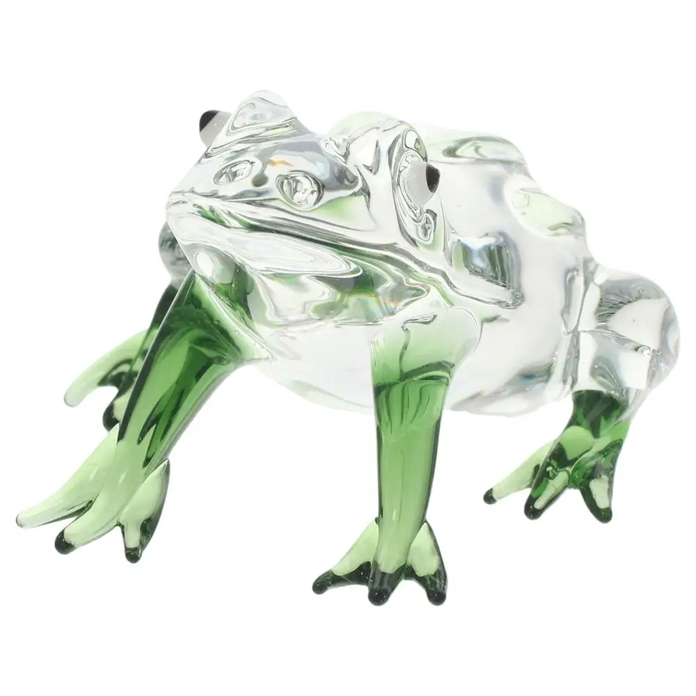 Estatua de Arte de cristal de rana de cristal, Serie de decoración de rana de cristal, decoración de animales de simulación de escritorio para el hogar