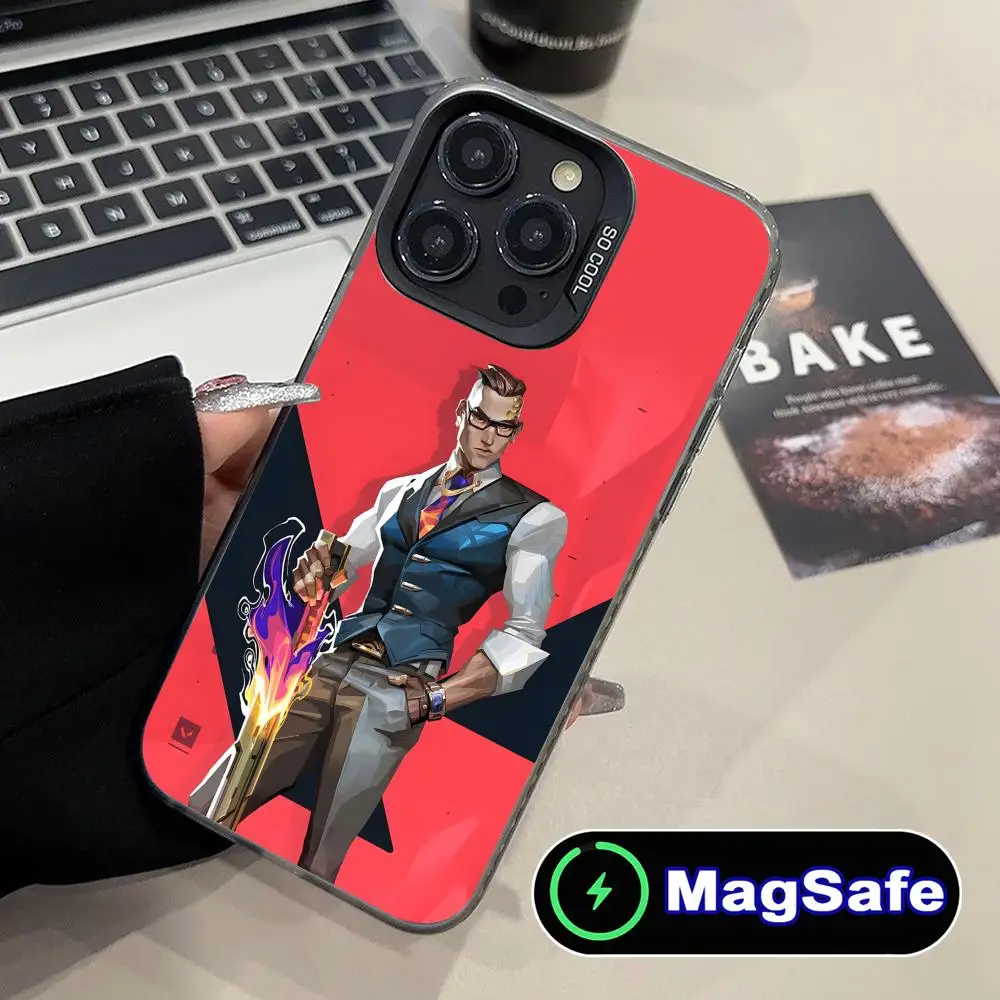 

Чехол для мобильного телефона Valorant Chamber для iPhone 16, 15, 14, 13, 12, 11 Pro Max Plus MagSafe, полупрозрачный цветной защитный чехол, роскошный