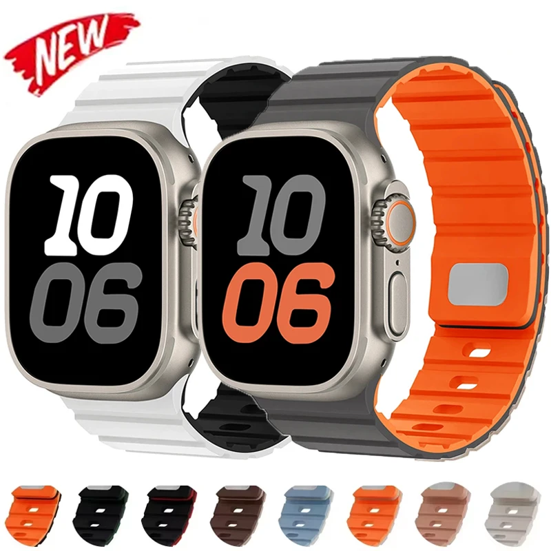Armband für Apple Watch Ultra 3 Band 49 mm 45 mm 44 mm 40 mm 42 mm 46 mm 41 mm 38 mm magnetisches Silikonarmband IWatch Serie 11 10 SE 9 8