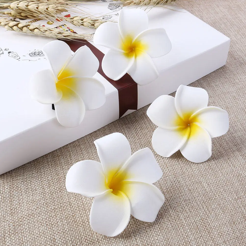 

20Pcs Plumeria Flower Hair Clips Non-Slip Hairpins Beach Wedding Party Fashion Hair Accessories for Women