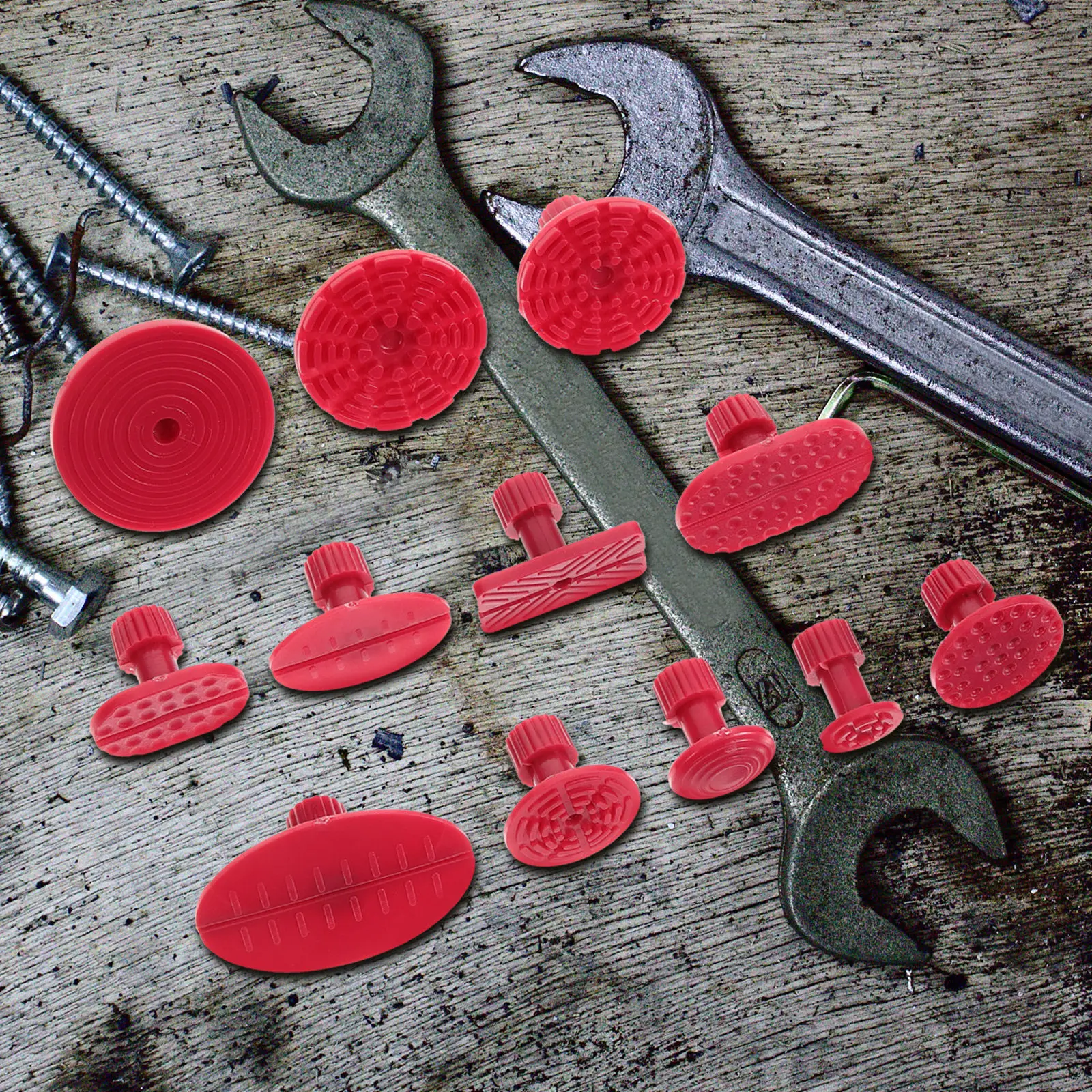 

Набор из 12 приспособлений для удаления вмятин на автомобиле, практичный комплект для авторемонта, бережный к поверхности кузова, малый набор для вытягивания вмятин, автомобильные аксессуары