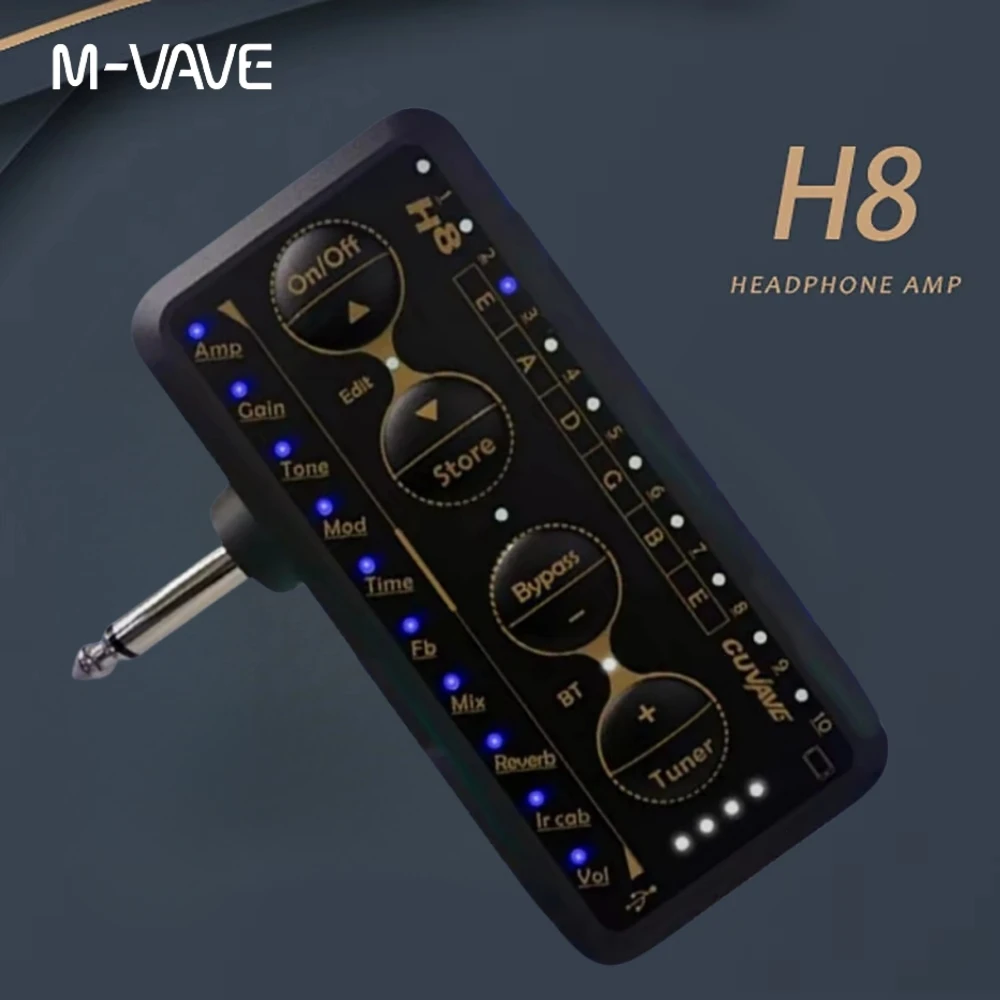 

M-VAVE H8 Wireless Guitar Amp | Rechargeable 15hr Playtime w/Delay/Reverb FX | Studio & Stage Pro Audio System For Guitar/Bass