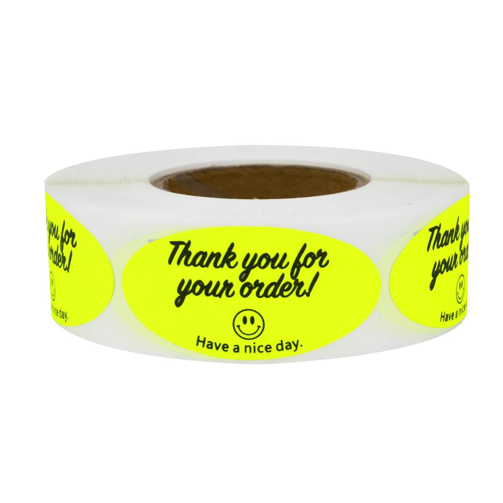 

Овальные флуоресцентные желтые наклейки «Спасибо», 500 шт., 1 дюйм * 2 дюйма, наклейки ручной работы, маленькие корпоративные наклейки, наклейки на конверты, наклейки на подарочный пакет
