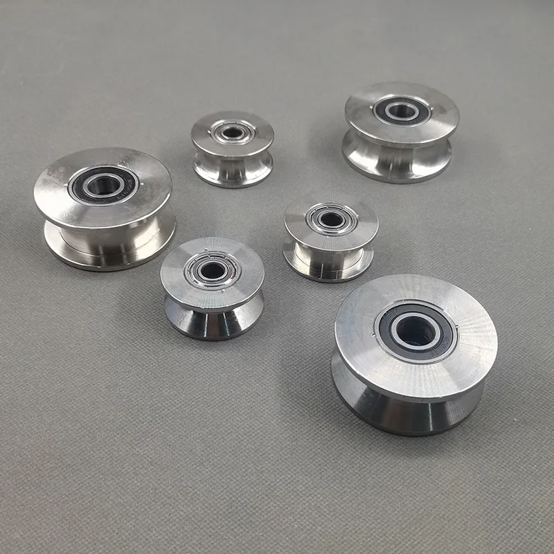 

1 шт., подшипник шкива из нержавеющей стали, тихое колесо, раздвижная дверь, тип V/U/H, рифленый стальной трос, направленный ролик