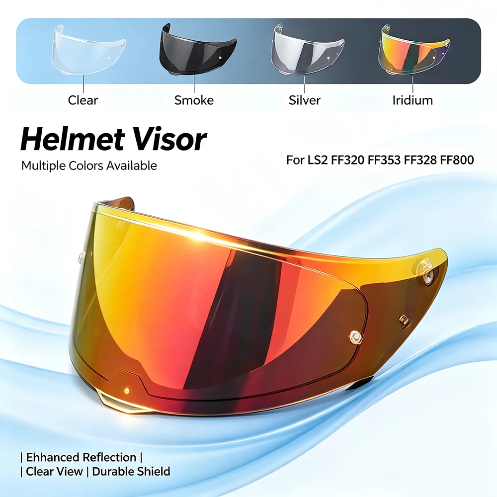 Helmet Visor For LS2 FF320 FF353 FF328 FF800 Motorcycle Helmet Visor goggles plating silver red Replacement Lens