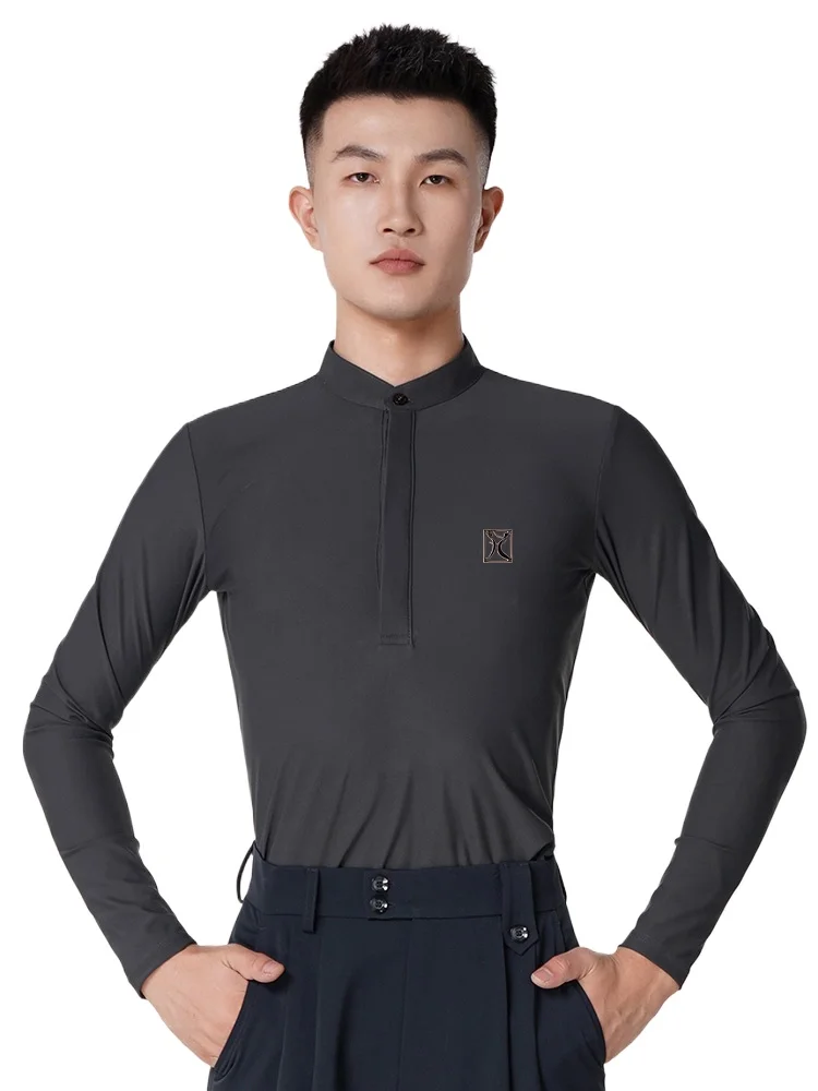 

2023 Men's Modern Dance Jacket Long Sleeve Dance Practice Shirt Latin Dance Clothes Ballroom Dance Competition Clothes F5005
