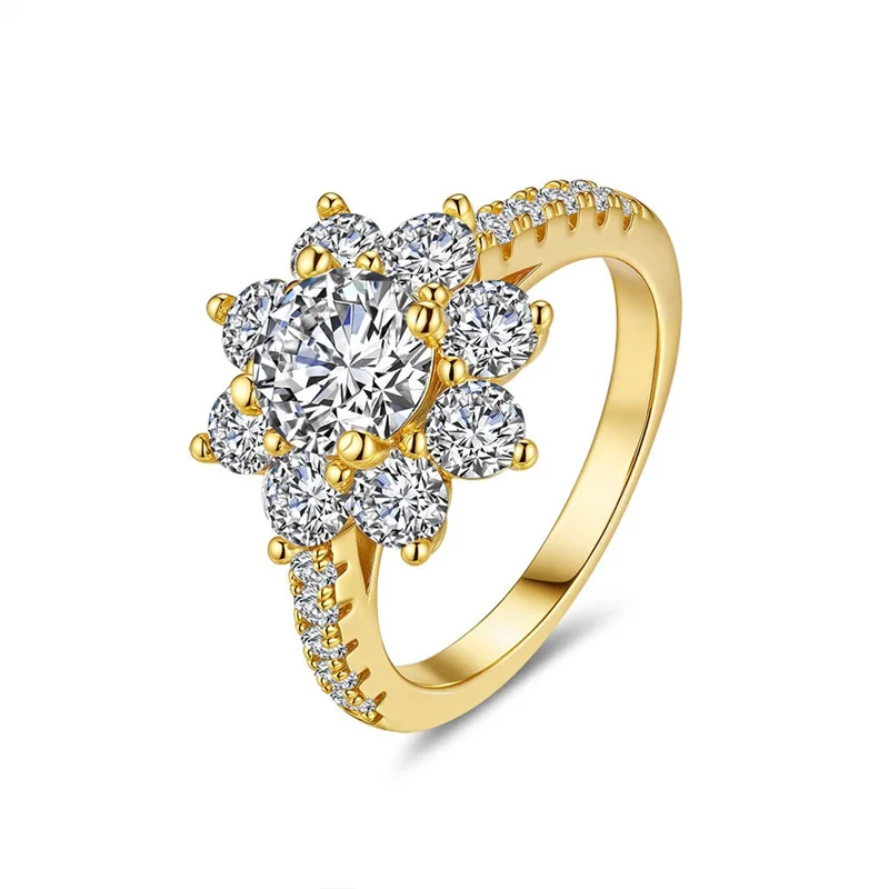 

ZFSILVER модное серебро 925 пробы, классический белый муассанит, модный дизайн, кольцо с подсолнухом, женское очаровательное ювелирное изделие для свадебной вечеринки, подарок KM114HJ