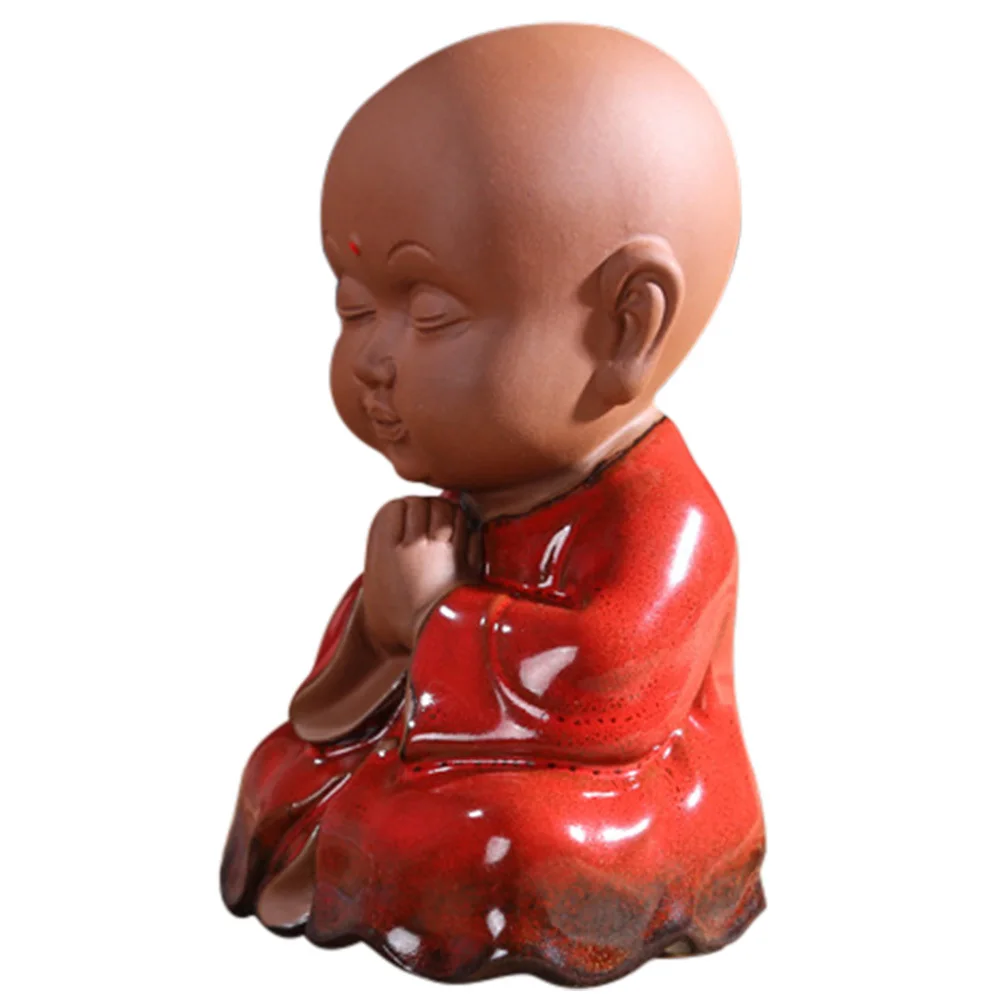 

1Pcs Tea Pet Monk Ornament Creative Monk Craft Desktop Decoration Perfect Party Gift Household Collection