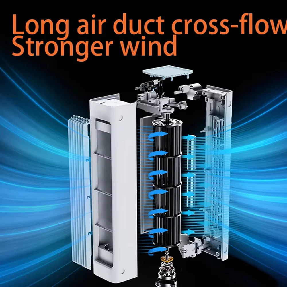 Leafless Air Conditioner Fan Remote Control Bladeless Air Cooler Fan LED Desktop Standing Fan for Bedroom Living Rooom Bathroom