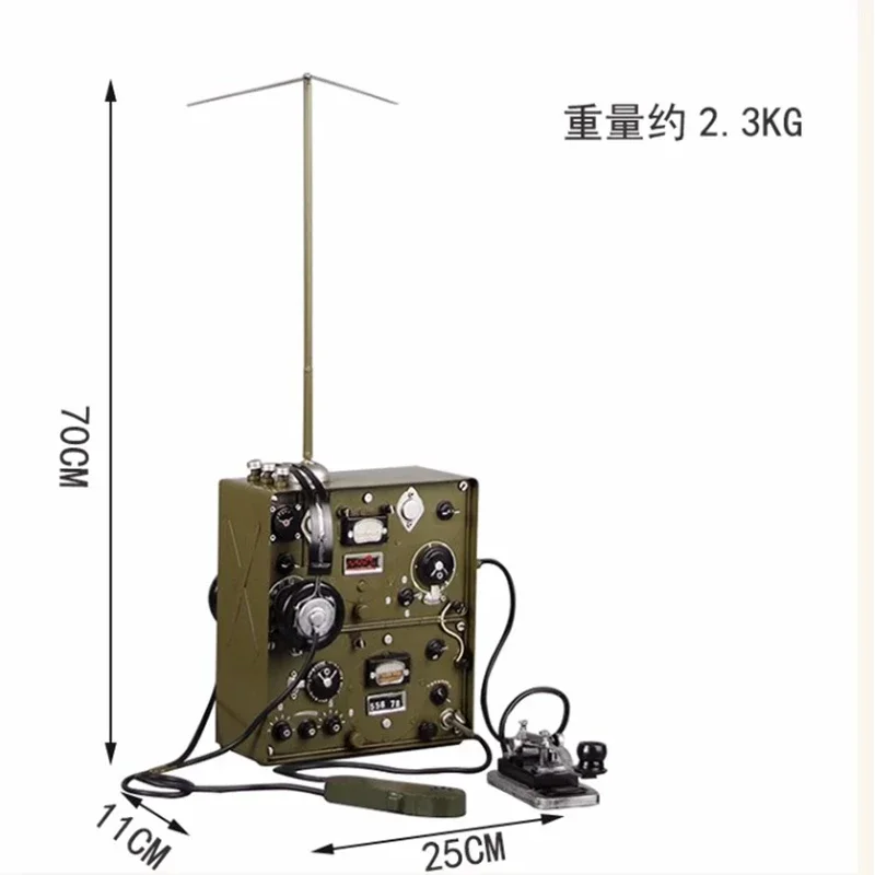 Retro vintage radio transmitter model, nostalgic old object, Republic of China props, decorations, ornaments