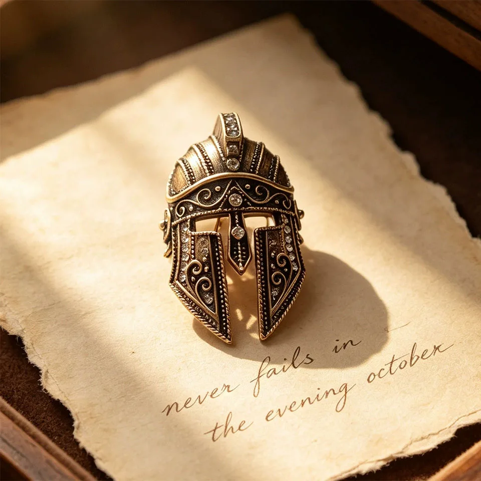 European Medieval Helmet Brooch Lapel Badges Punk Jewelry Gift for Kids Friends