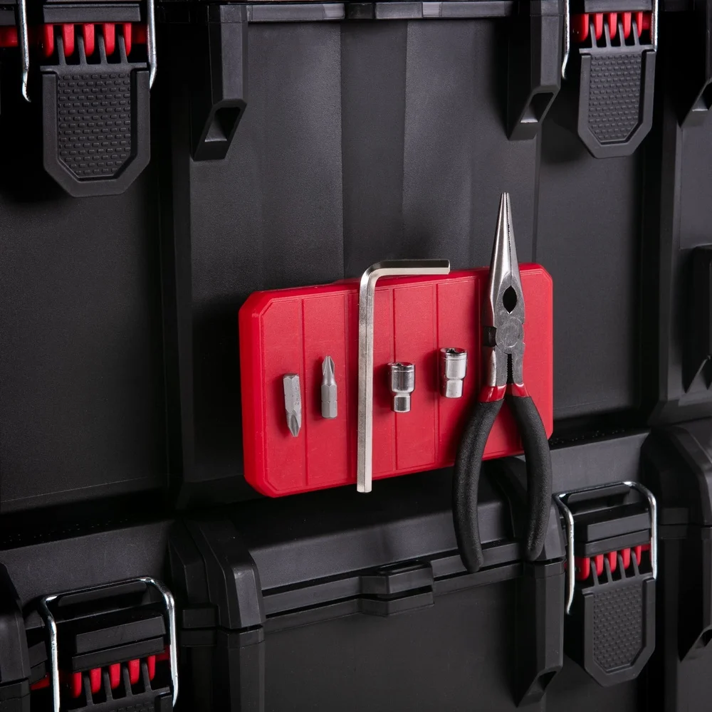 Magnetic Tool Organizer Garage Storage Utility Cart Wall Rail System Quick Connect Magnetic Holder Metal Tools and Accessories