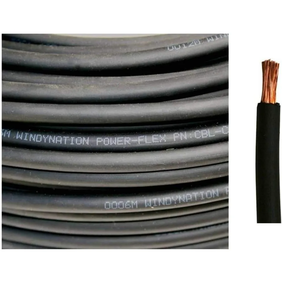 WNI 2 0 AWG 2 0 مقياس 30 قدم أسود لحام البطارية النحاس النقي كابل مرن للغاية مع 5 قطعة 5 16 و 5 قطعة 3 8 كابل نحاسي L