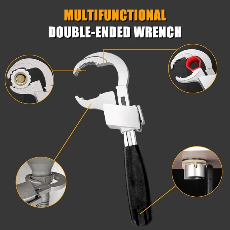 Universal Wrench Adjustable Double-Ended Wrench For Water Pipe Repair & Home Accessories