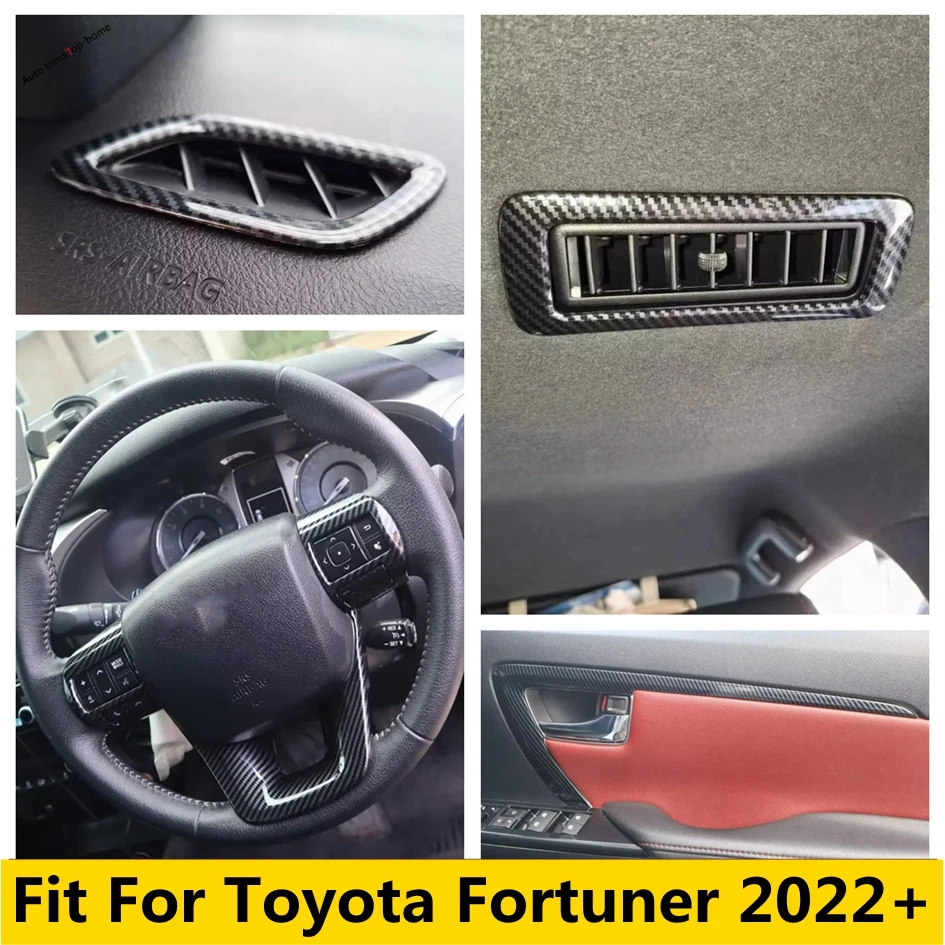 

Air Outlet AC Vent Decoration Frame Steering Wheel Door Sills Cover Trim Fit For Toyota Fortuner 2022 2023 2024 Car Accessories