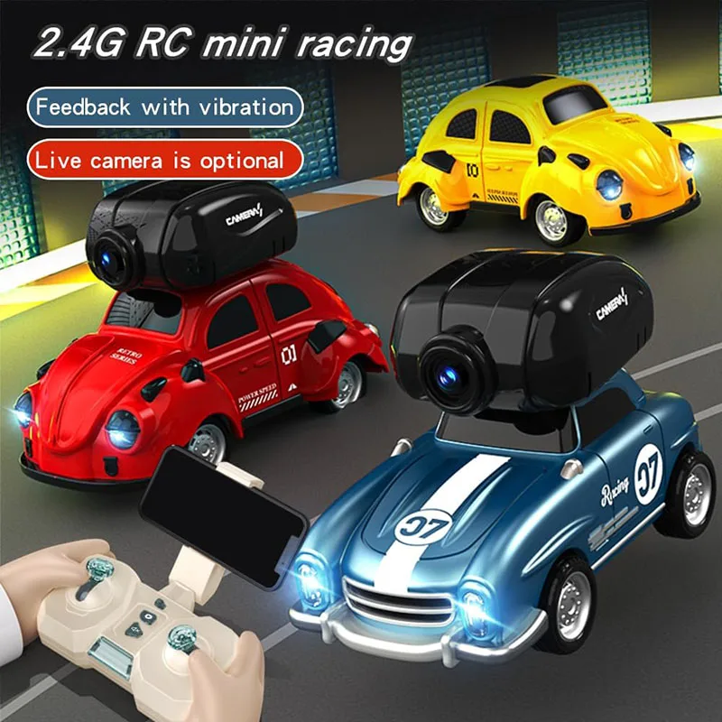 1:32 Mini RC Car 2.4GHz High-Speed Drifting Toy car with Real-time Camera and Lights Vibration Feedback Toy Cars