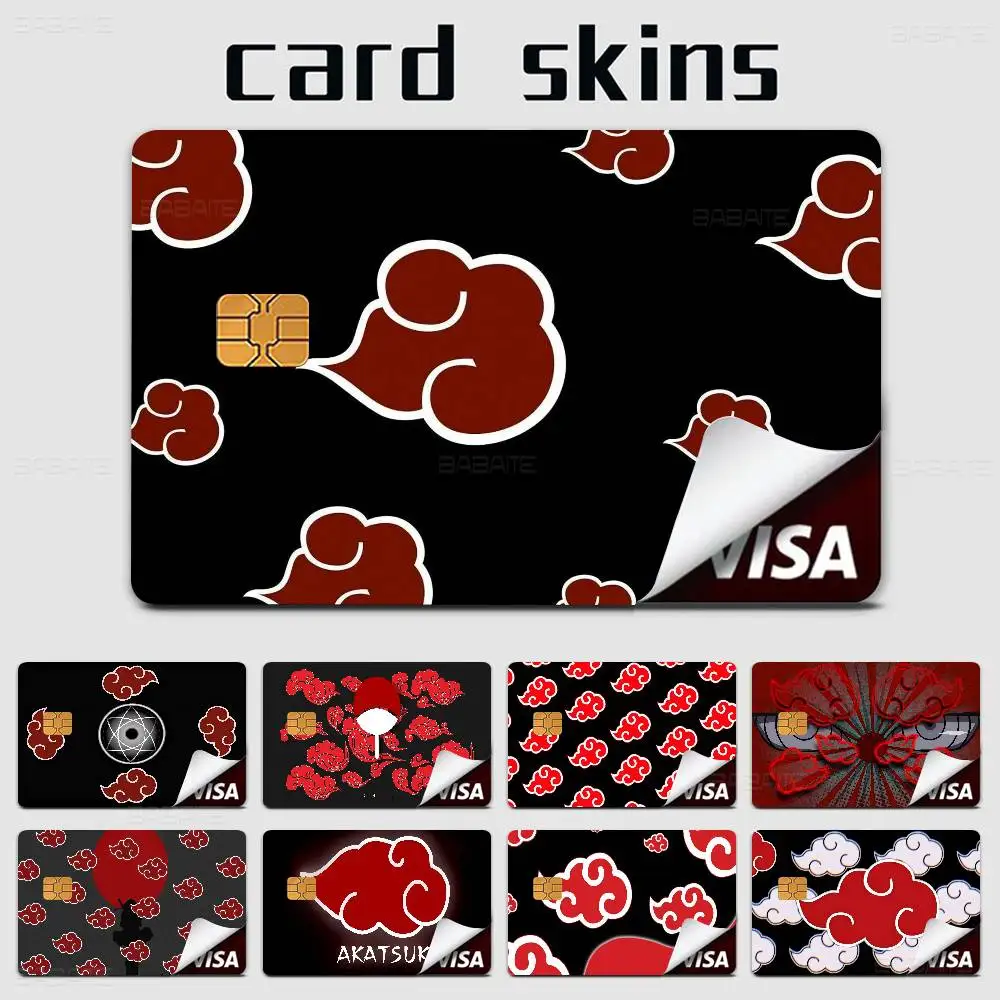 Anime N-NarutoS Akatsuki Cloud Matte Film Cover Skin Sticker For Credit Card Bank Debit Bus Card