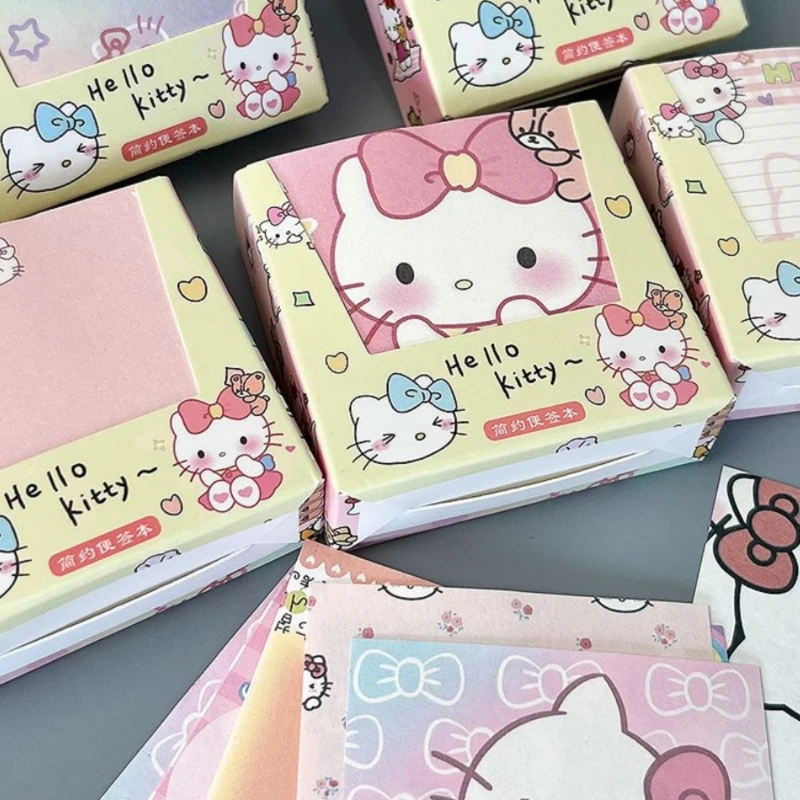 Sanrio Hello Kitty karteczka samoprzylepna nieprzylepna karteczka samoprzylepna kolorowy papierowy notatnik uczeń kreskówka dziewczyna wiadomość